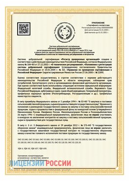 Приложение к сертификату для ИП Хороль Сертификат СТО 03.080.02033720.1-2020
